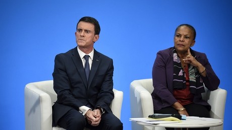Le Premier ministre Manuel Valls et la Garde des Sceaux Christiane Taubira.