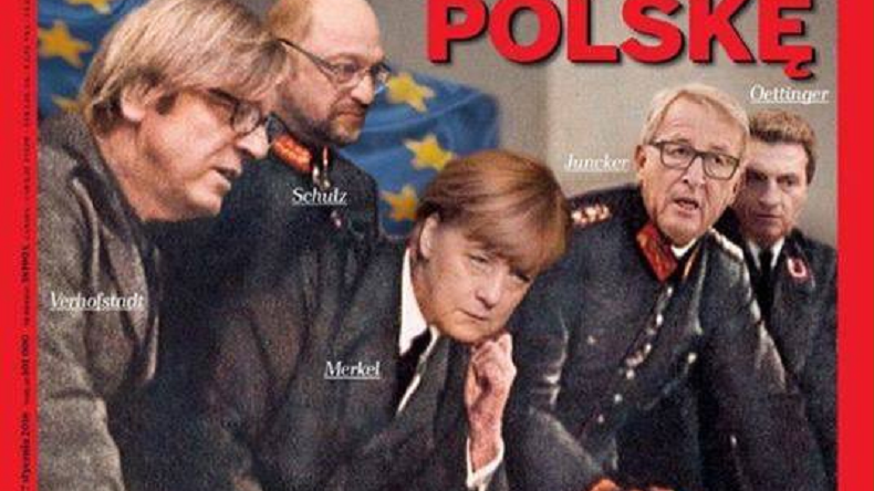 Sur fond de tension, un magazine polonais montre Angela Merkel et des dirigeants européens en nazi
