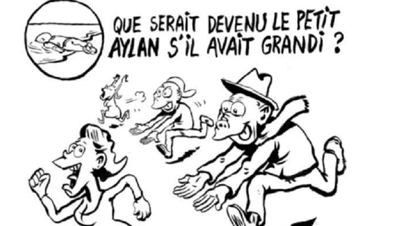 Le petit Aylan devenu prédateur sexuel, la caricature polémique de Charlie hebdo
