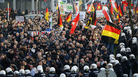 Manifestation ant-immigration des partisans du mouvement Pegida à Cologne le 9 janvier 