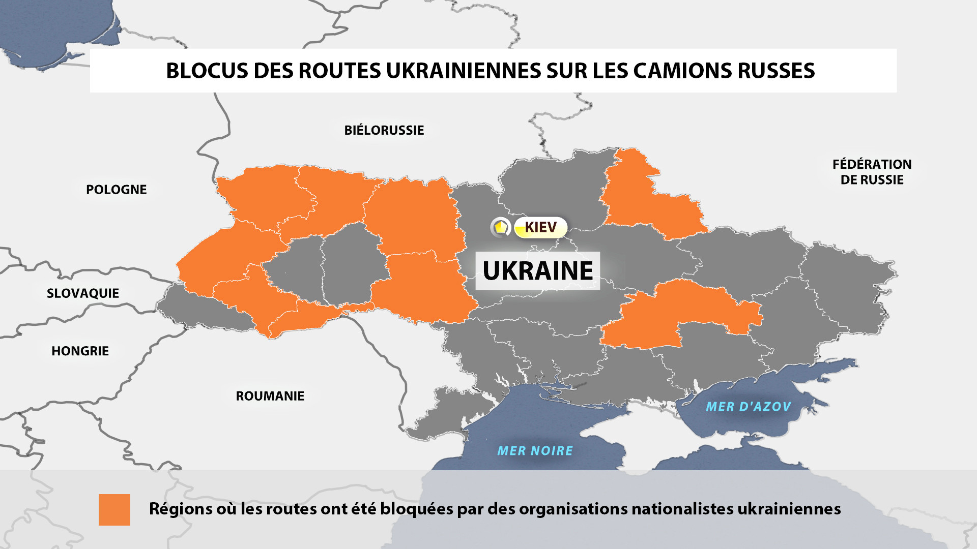 Poids lourds russes interdits de transit en Ukraine : une nouvelle dimension de la crise en images