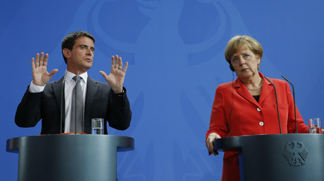 Manuel Valls et Angela Merkel 