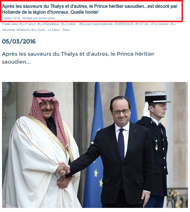 Légion d'honneur au prince saoudien : l'indignation silencieuse des Internautes et politiques
