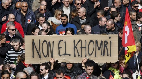 Manifestation de la CGT contre la proposition de la loi «Travail» à Marseille, le 9 mars 2016.