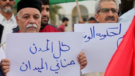 Des partisans du gouvernement libyen 