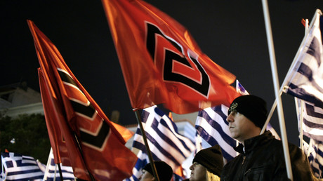 Membres du parti néonazi grec Aube Dorée,