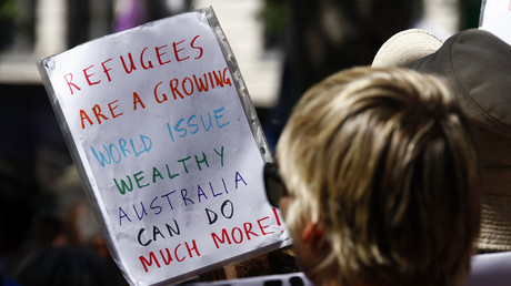 Manifestation de protestation contre la politique migratoire du gouvernement libéral Australie, Sydney le 11 Octobre 2014.