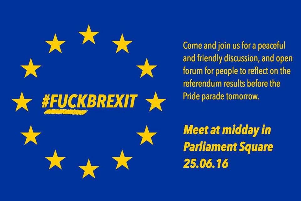 «F*ck Brexit !» : les jeunes descendent dans les rues pour dénoncer les résultats du référendum