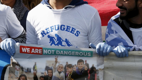 Des migrants manifestent pour encourager l'accueil des réfugiés à Bruxelles 