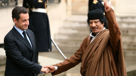 Mouammar Kadhafi, lors de sa visite en France en 2007