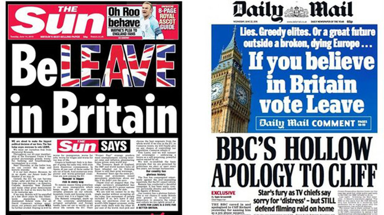 Brexit : le tabloid «The Sun» a dépensé plus de 113 000 euros pour promouvoir le «leave»