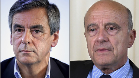François Fillon et Alain Juppé, candidats à la primaire à droite, photo ©STF / AFP