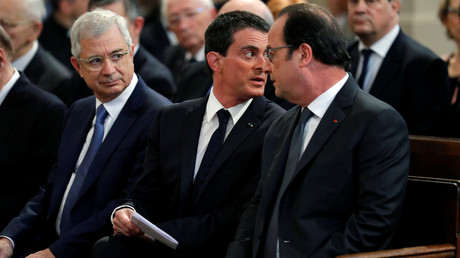 Francois Hollande, Manuel Valls, Claude Bartolone, le 7 juillet 2016