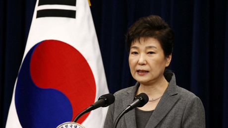 La présidente sud-coréenne s'adressant à la nation