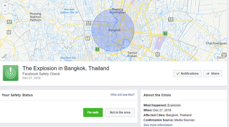Victime de «fake news», Facebook active son «Safety check» et provoque la panique à Bangkok