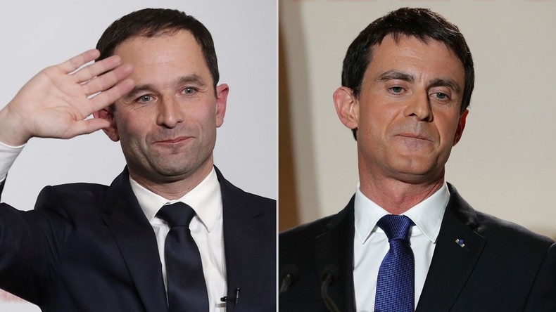 La défaite jusqu'au bout : Manuel Valls se fait couper la parole en plein discours par Benoît Hamon
