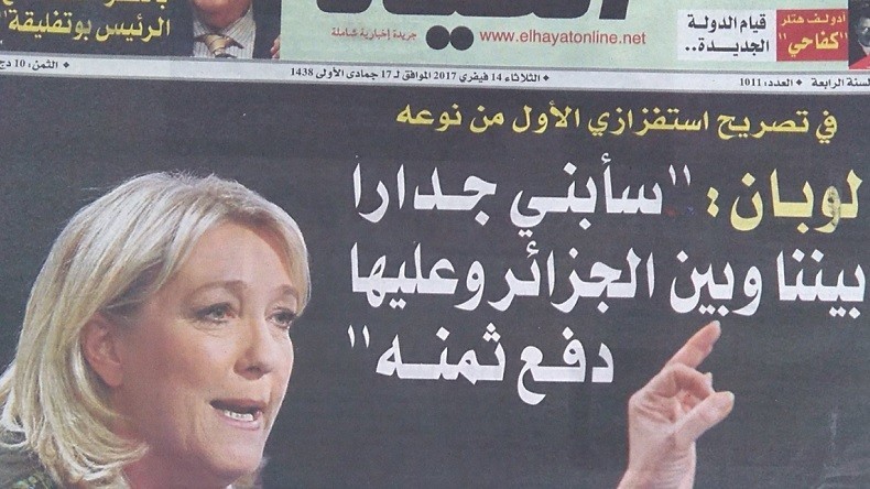 Un mur entre l’Algérie et la France proposé par Marine Le Pen ? Le Gorafi piège un journal algérien