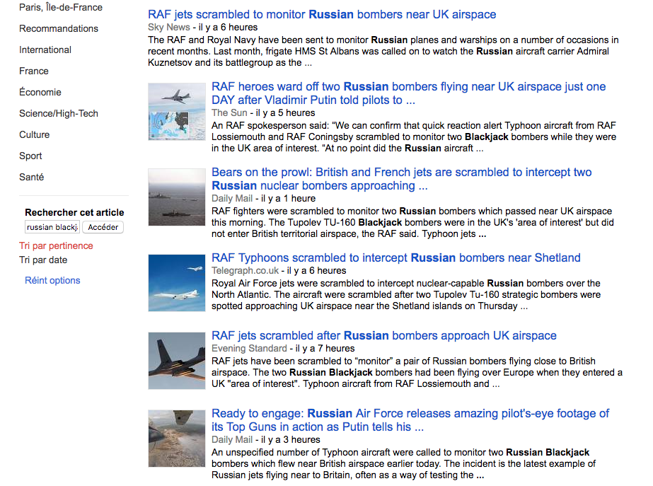 Deux bombardiers russes créent la panique dans le ciel européen