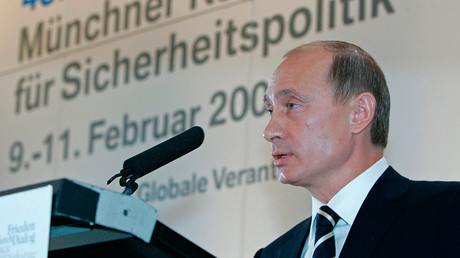 Le président russe Vladimir Poutine à la Conférence de Munich sur les politiques de défense