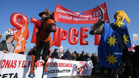 Manifestations contre le CETA, Strasbourg, France.