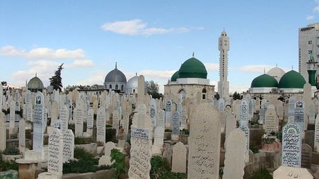 Vue du cimetière de Bab al-Saghir à Damas, en Syrie