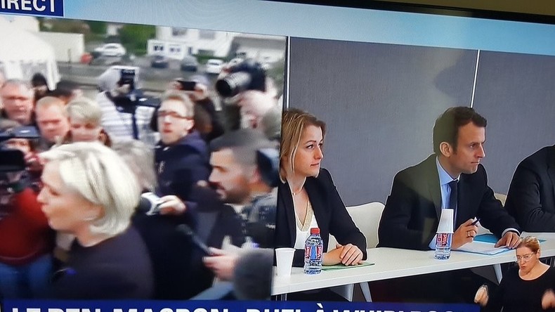 Visite surprise de Marine Le Pen, venue défier Emmanuel Macron à l'usine Whirlpool d'Amiens (VIDEOS)
