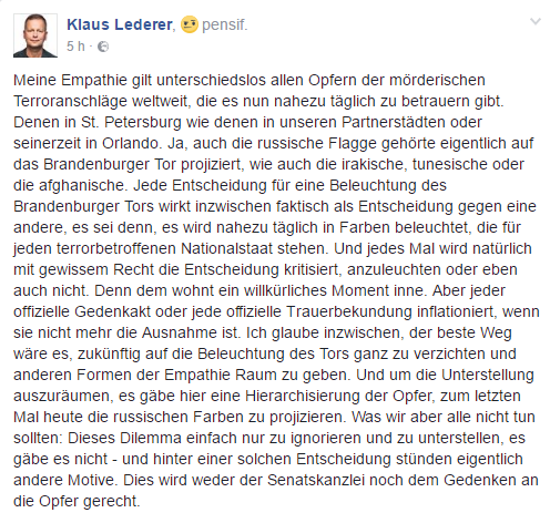 Un adjoint au maire de Berlin veut renoncer aux illuminations-hommages de la porte de Brandebourg