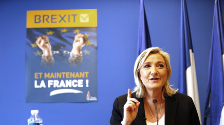 Marine Le Pen en juin 2016, après la victoire du camp favorable au Brexit au Royaume-Uni