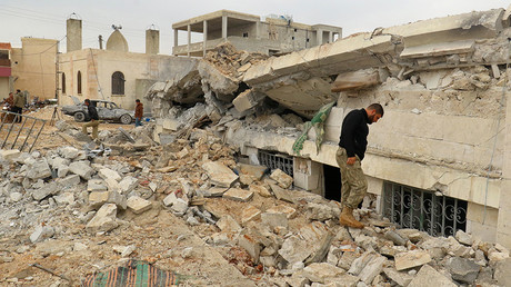 La mosquée syrienne détruite, mars 2017.