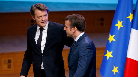 Emmanuel Macron et François Baroin, alors président de l'association des maires de France 
