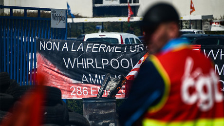 Le site de l'usine Whirlpool d'Amiens, bloqué par les salariés en grève le 25 avril 2017, photo ©DENIS CHARLET / AFP