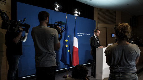 Emmanuel Macron lors de son allocution du 7 mai