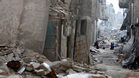 Une rue d'Alep dévastée en janvier 2017 