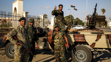 Membres de l'autoproclamée Armée nationale libyenne, loyale à Khalifa Haftar en juillet 2017, photo ©ABDULLAH DOMA / AFP