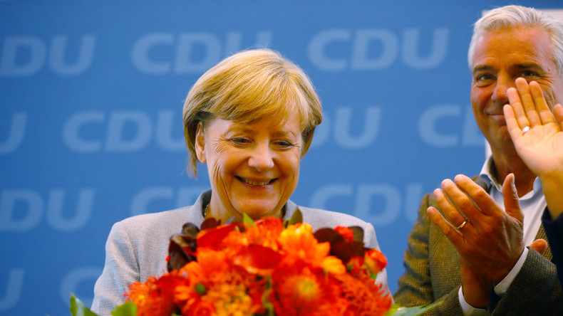 Conférence de presse d'Angela Merkel après sa quatrième victoire consécutive