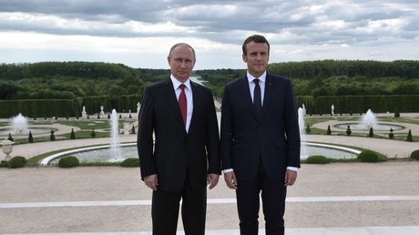 Vladimir Poutine et Emmanuel Macron pendant une rencontre à Versailles, le 29 mai 2017