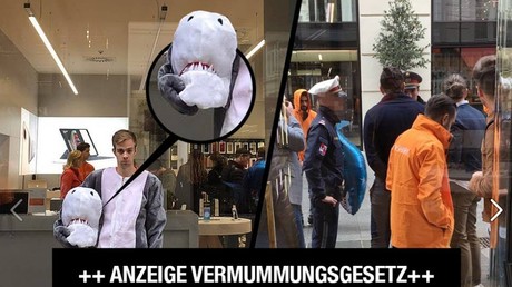 Les policiers viennois ont verbalisé cet homme qui portait un costume de requin, le 6 octobre