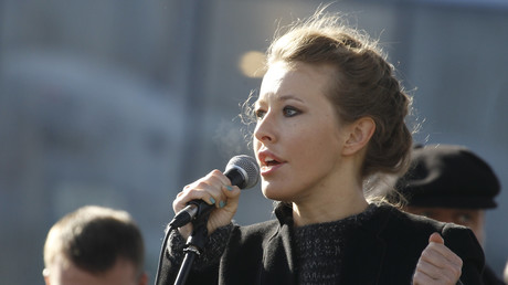 Ksenia Sobchak lors d'un rassemblement d'opposants en 2012