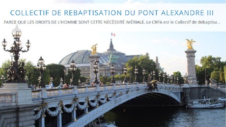 Capture d'écran du site Collectif pour la rebaptisation du Pont Alexandre III