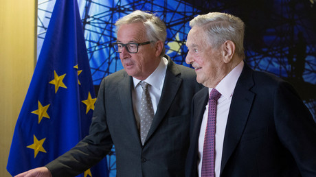 Le président de la Commission européenne Jean-Claude Juncker et George Soros en avril 2017, photo ©Reuters/Pool