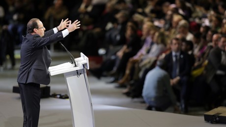 François Hollande s'attaquant verbalement à la finance, lors de son discours au Bourget en 2012