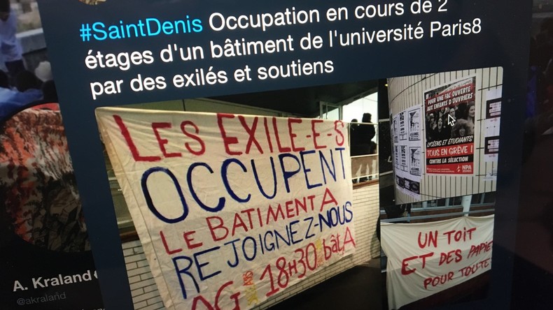«Des papiers pour tout.e.s» : des étudiants se joignent à des migrants réfugiés à Paris 8