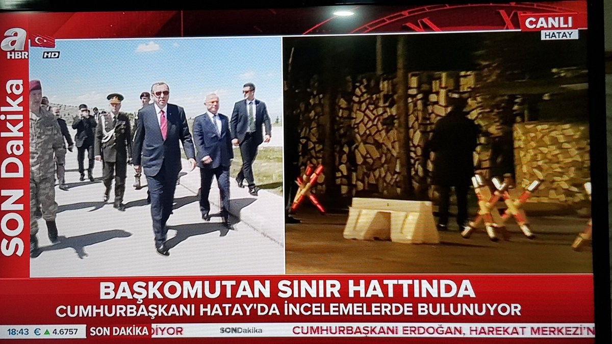 Alors que la bataille fait rage à Afrin, Erdogan visite un poste de commandement turc à la frontière
