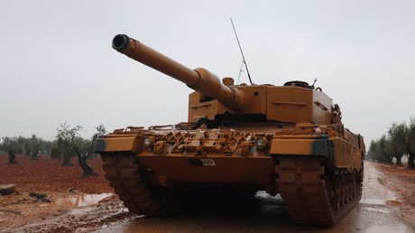 Un char turc dans la région d'Afrin en Syrie, le 23 janvier 2018
