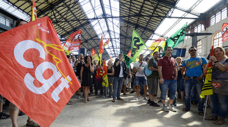 Image d'illustration, manifestation des syndicats contre une réforme de la SNCF en juin 2014.