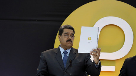 Le président vénézuélien Nicolas Maduro lors du lancement de la cryptomonnaie Petro à Caracas, le 20 février 2018