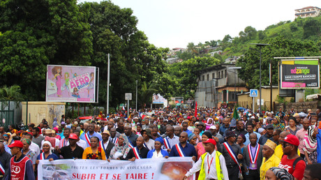 Manifestation contre l'insécurité dans le chef-lieu de Mayotte Mamoudzou, le 7 mars