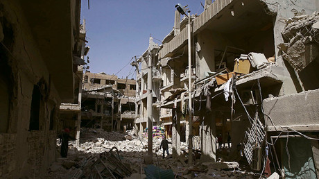 La ville de Douma, dans la Ghouta orientale près de Damas