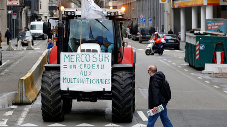Manifestation d'agriculteurs lors d'un conseil des ministres de l'agriculture à Bruxelles le 29 janvier (illustration).