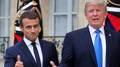 Emmanuel Macron et Donald Trump à l'Elysée pour une conférence de presse, 13 juillet 2017, illustration